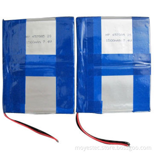 Li-polymer Battery Pack, 7.4V, 1,500mAh, Compliant with the RoHS Directive